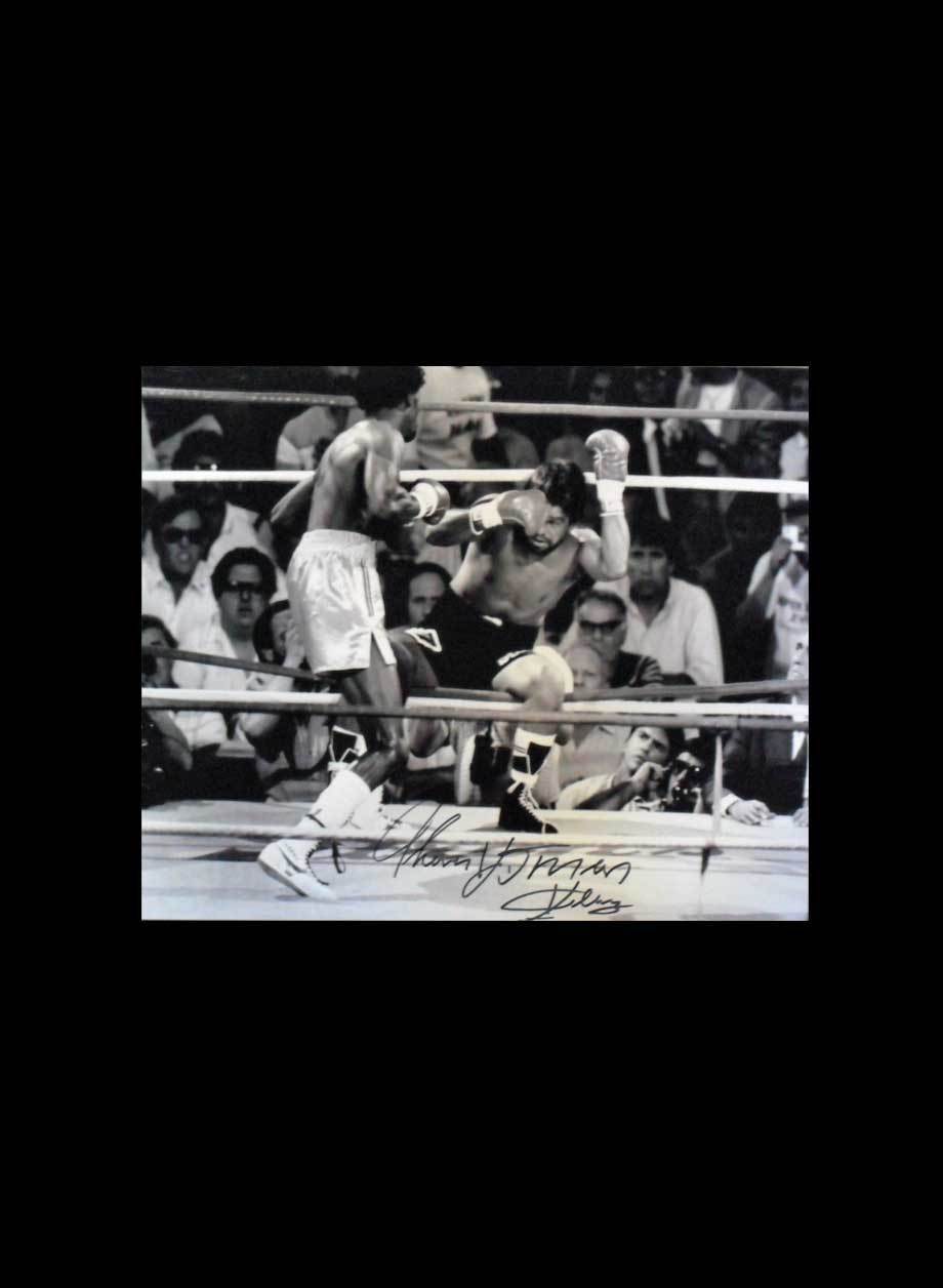 THOMAS HITMAN HEARNS WORLD CHAMPION SIGNED 16x12 BOXING Photo Poster painting v DURAN COA PROOF