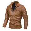 Men's New Fleece Leather Jacket