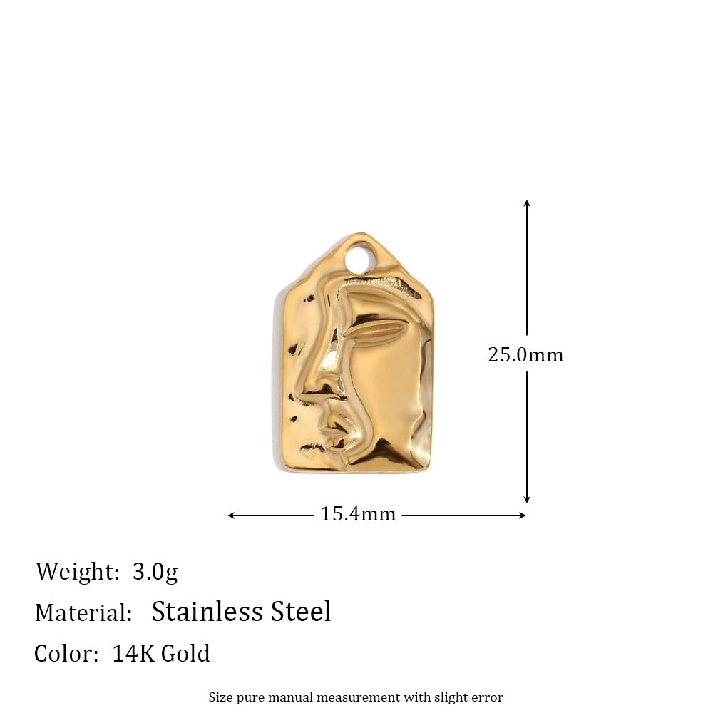 5 Pieces Fashion Irregular Heart Stainless Steel 18K Gold Plated Jewelry Making