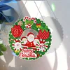 5D DIY Special Shaped Diamond Painting Christmas Hanging Wreath With Lamp String Kit