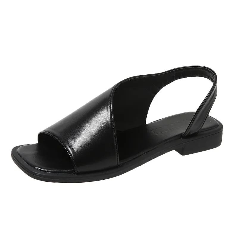 Breakj Breakj Sandals Women 2025 Summer New Large-Size Fish Mouth Side Empty Fashion Thick Heel Low-Heeled Sandals Tide