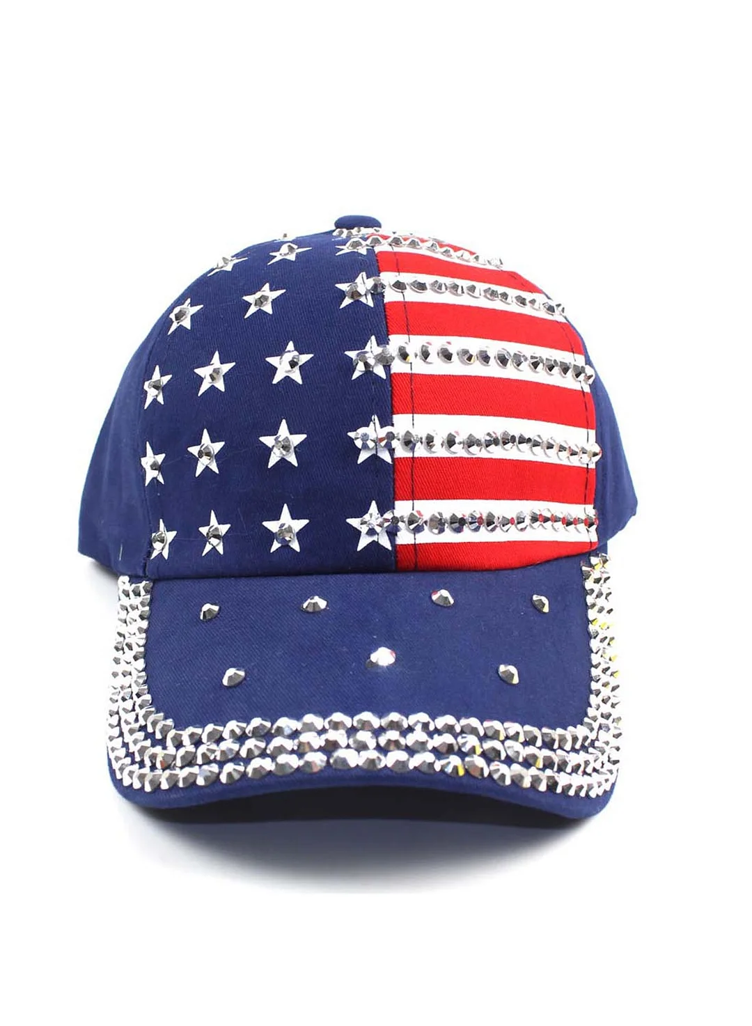 Buzzdaisy American Flag Diamond Baseball Cap