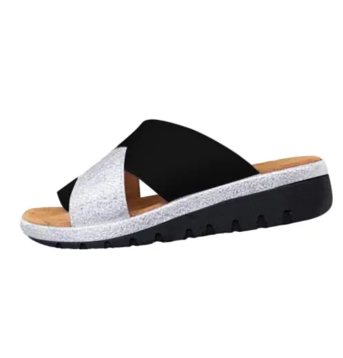 Qengg New Women Sandals All-match Fashion Comfy Platform Flat Shoes Soft Sole Casual Orthopedic Bunion Corrector Slippers Zapatos Nina
