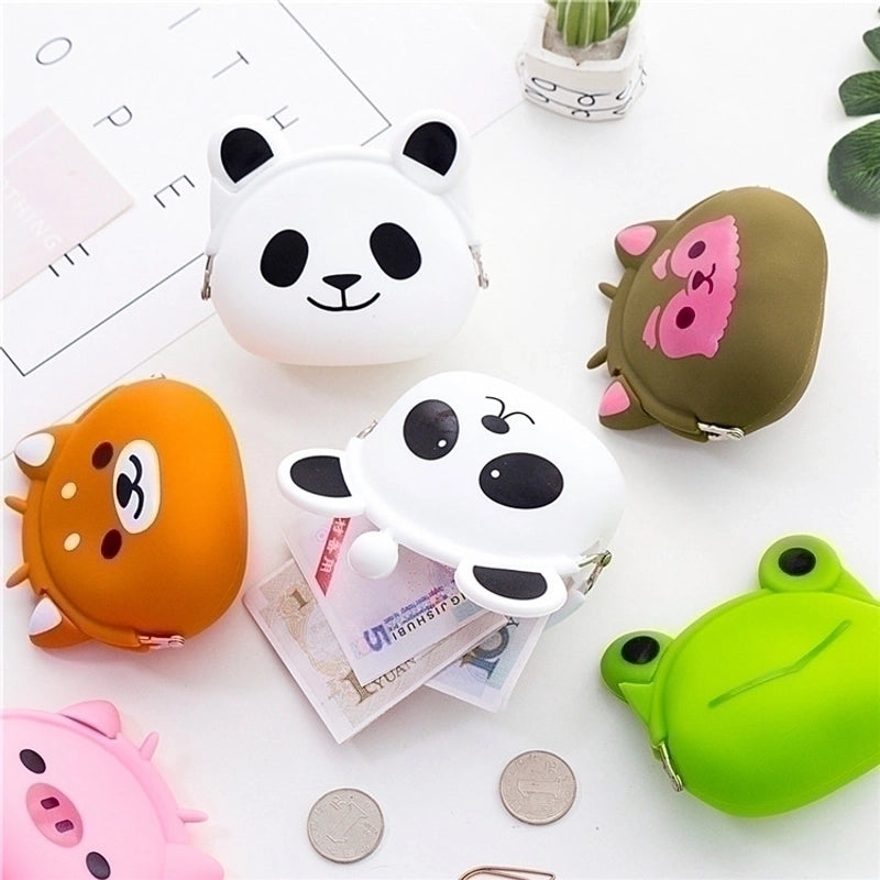 2 Pieces Women’s Animal Silica Gel Buckle Coin Purses