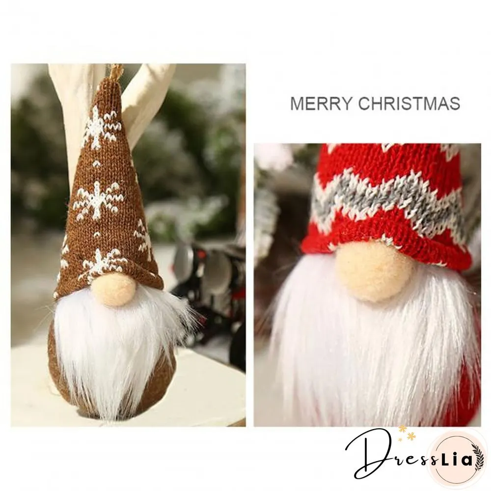 Nordic Style Wide Applying Long Mustache Handmade Santa Elf Hanging Christmas Ornaments