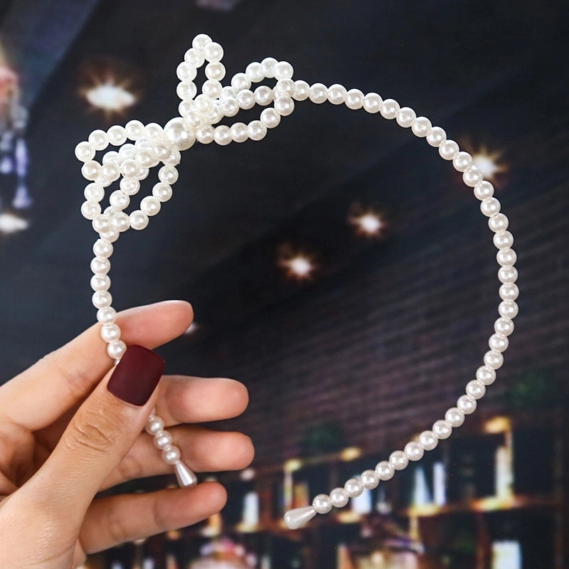 Women’s Fashion Waves Alloy Inlay Artificial Pearls Headwear