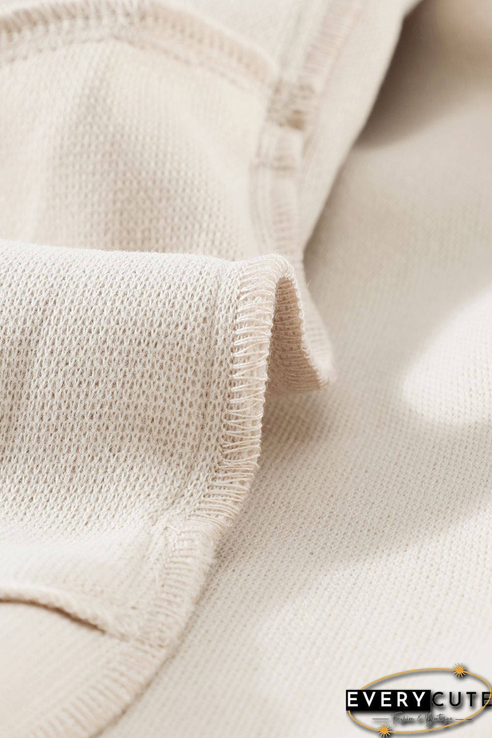 Khaki Lapel Button-Down Coat with Chest Pockets