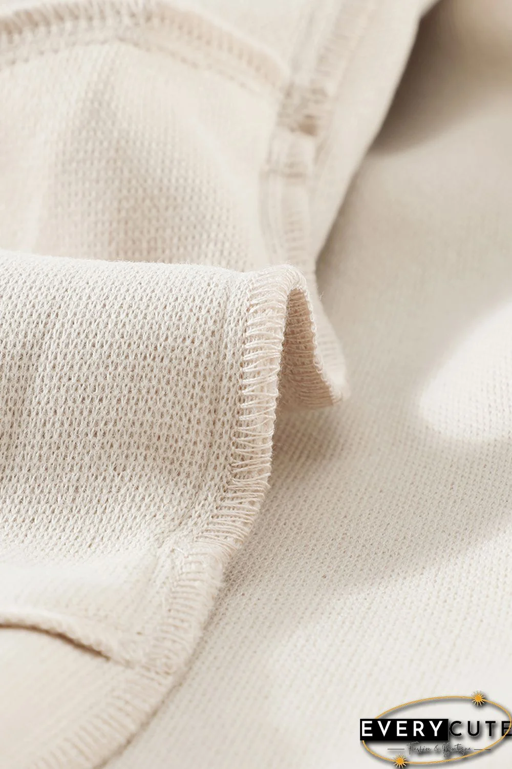 Khaki Lapel Button-Down Coat with Chest Pockets