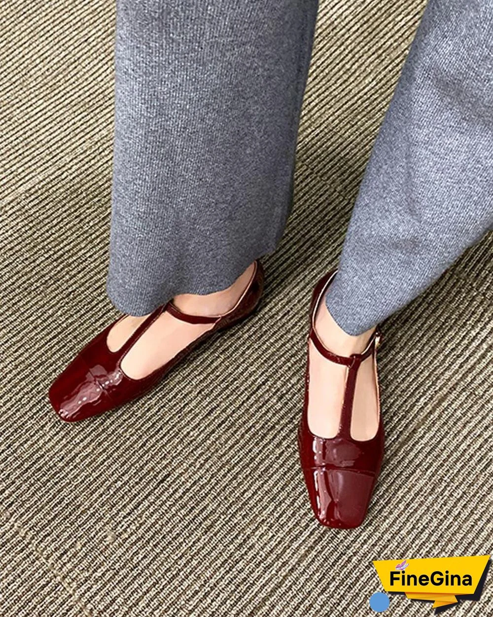 Polished Square Toe Mary Janes