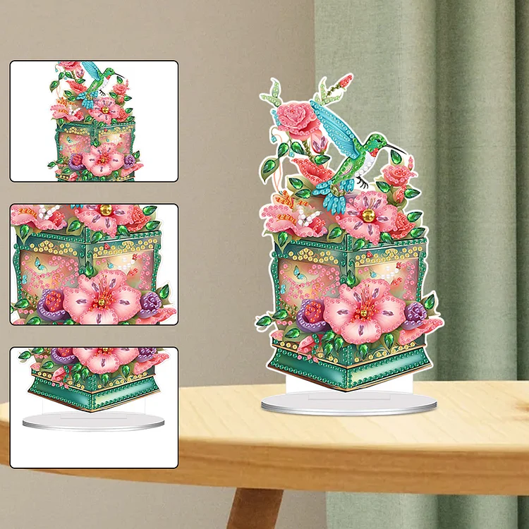 Acrylic Special Shaped Flower Lantern Desktop Diamond Art Kits Table Decoration