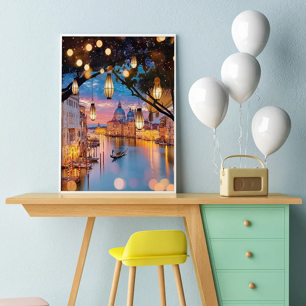 Diamond Painting - Full Round Drill - Town River(30*40cm)