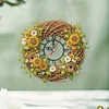 DIY Sunflowers Bird Nest 5D Hanging Clock Art Craft for Bedroom Decor