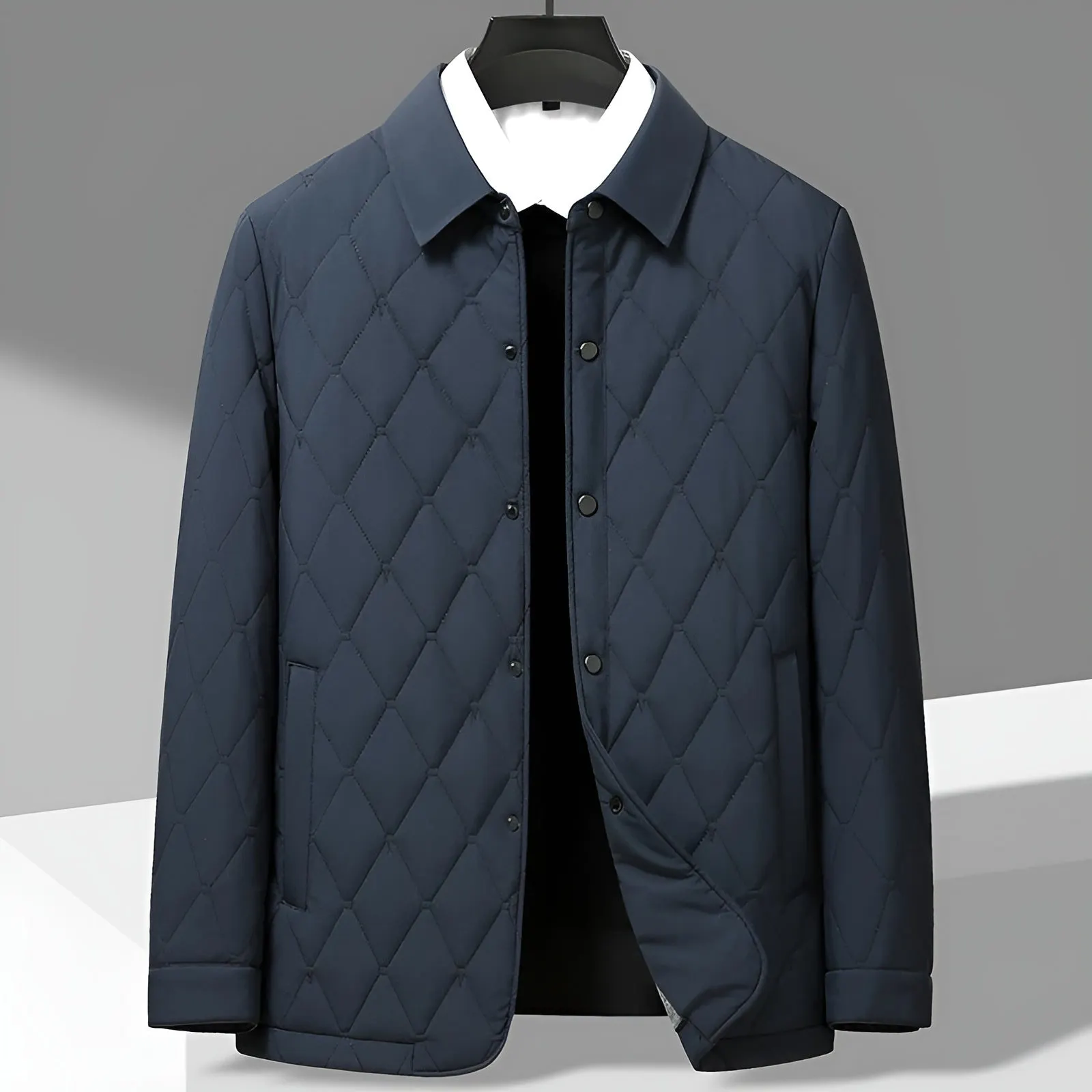 Men's Diamond Quilted Jacket &ndash; Lightweight Cotton-Lined Warmth &ndash; view 2