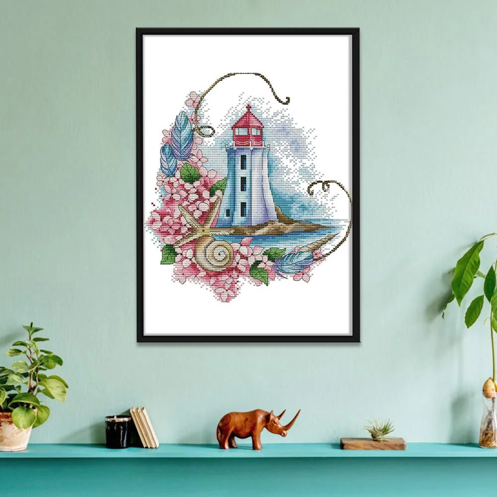 14ct Stamped Cross Stitch - Sea Star Lighthouse (28*31cm)