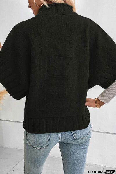 Mock Neck Short Sleeve Sweater