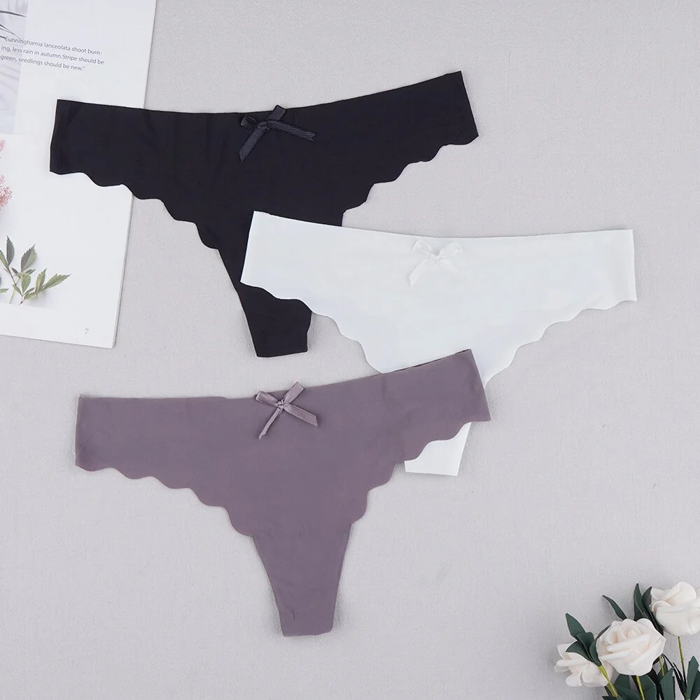 Billionm Plus Size Thong Femme Gstring Seamless Panties Sexy Pack Thongs Woman Low-rise Silk High Quality Panty Leopard S-4XL