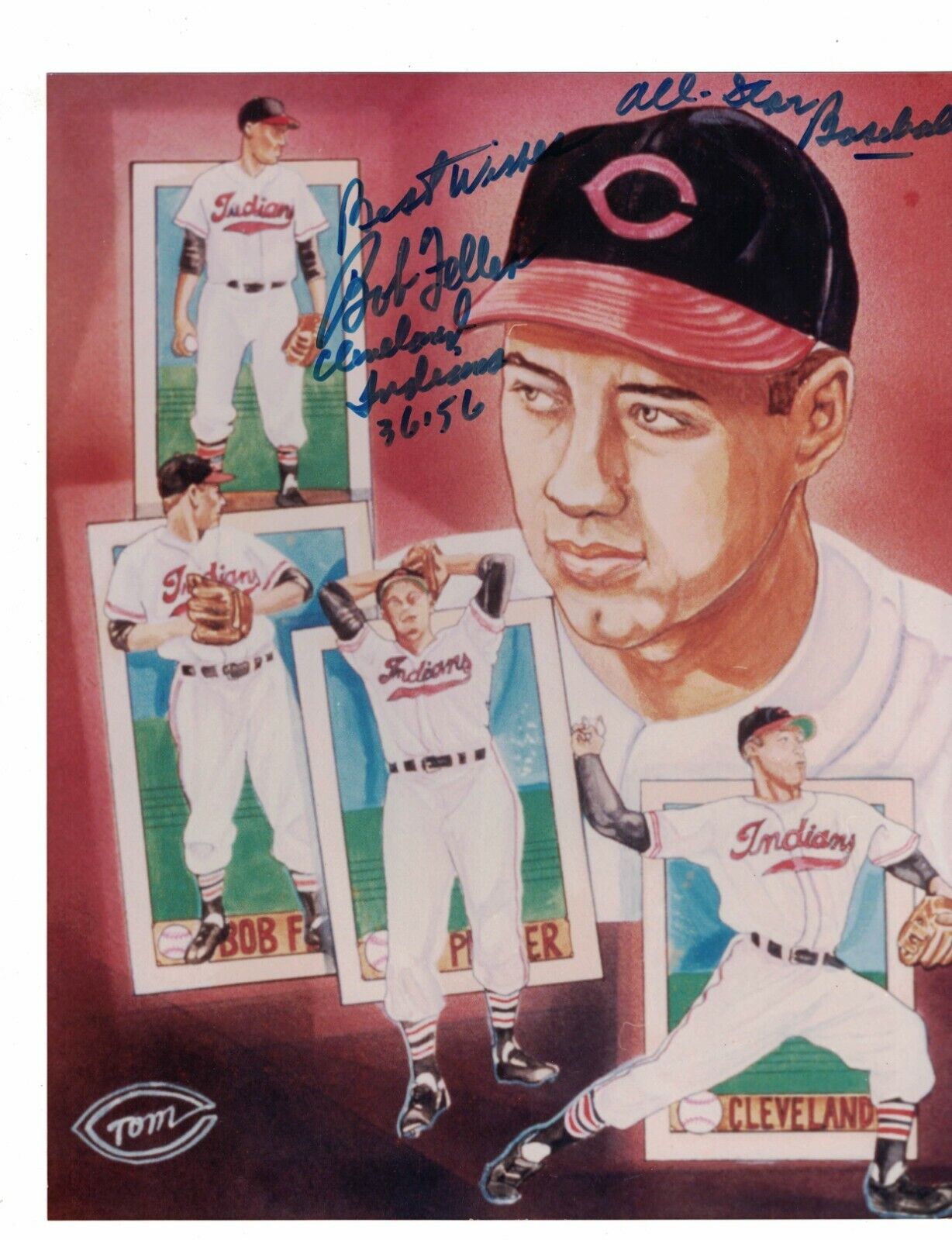 Bob Feller Cleveland Indians Signed Inscribed 8 x 10 Photo Poster painting W/Our COA LML1