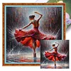 Red Dress Girl-11CT Stamped Cross Stitch 45*45cm/17.72*17.72in tapestrymarket