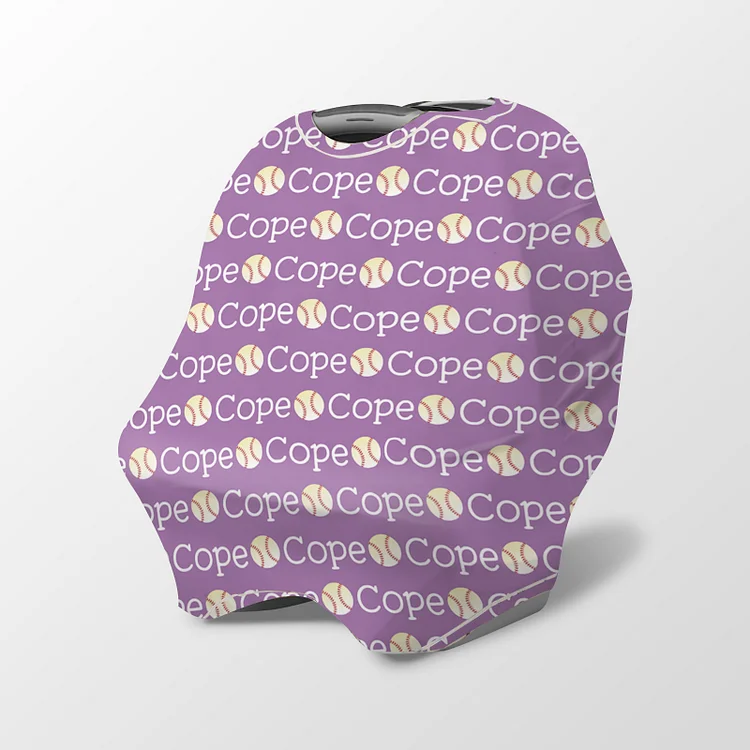 Personalized Baby Baseball Car Seat Canopy | Canopyl254