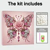 Rosenschmetterlings-Diamant-Kunstperlen-Malset mit Rahmen 9,84x9,84 Zoll f&uuml;r Erwachsene