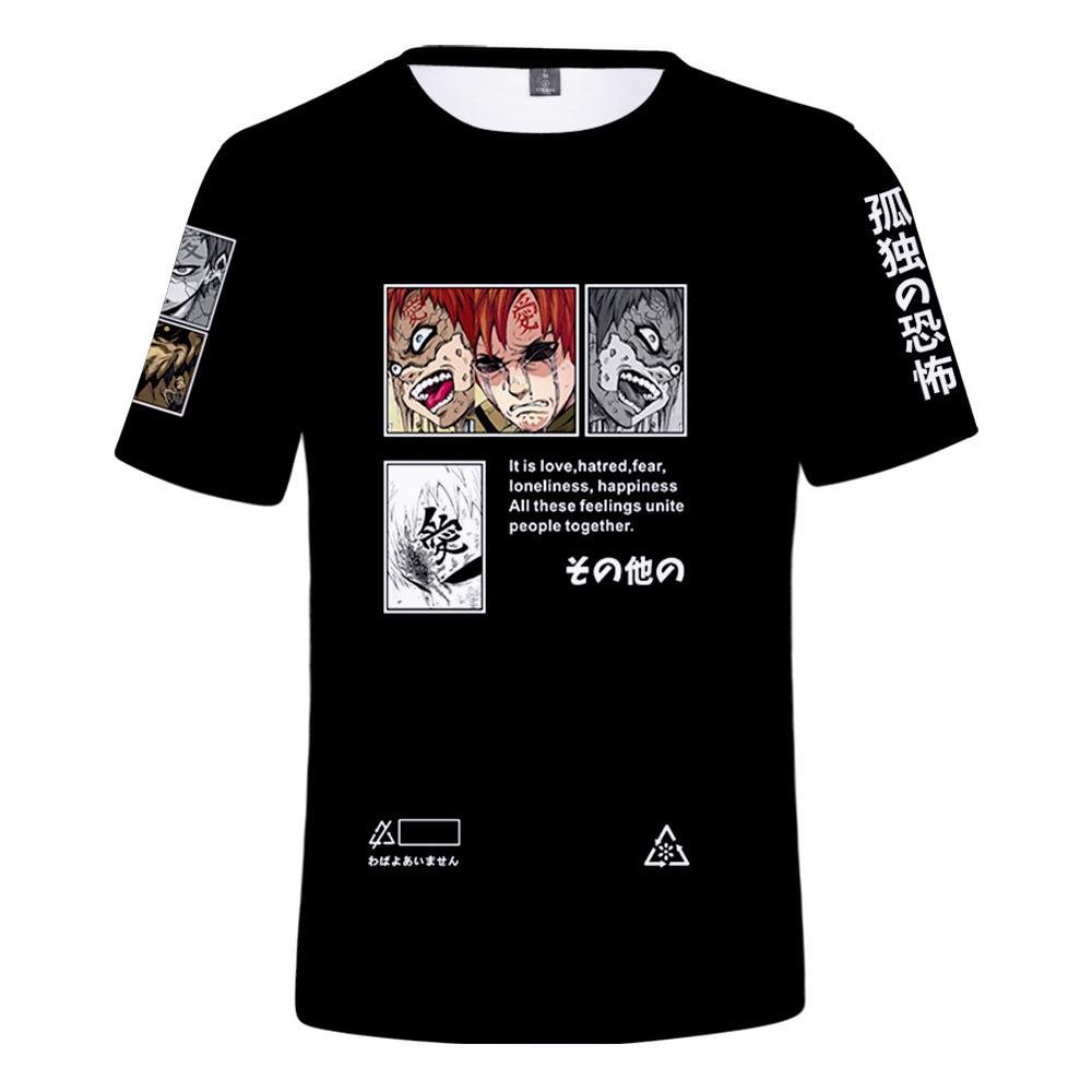 Anime Naruto Gaara Harajuku Unisex T-shirt weebmemes
