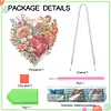 DIY Heart Flower Grass Diamond Painting Acrylic Single-Sided Hanging Pendant