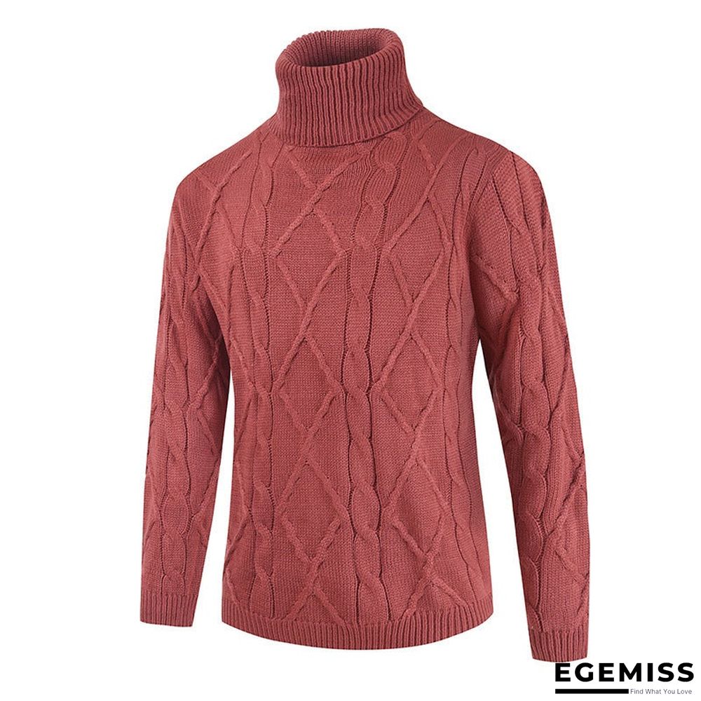 High Neck Loose Solid Color Men's Sweater | EGEMISS