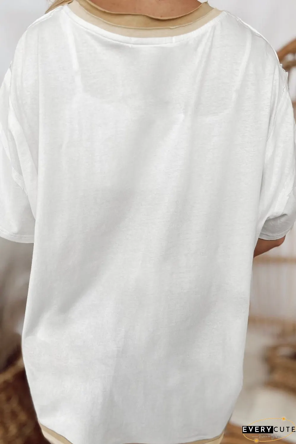 White Shooting Star Patched Oversized T Shirt