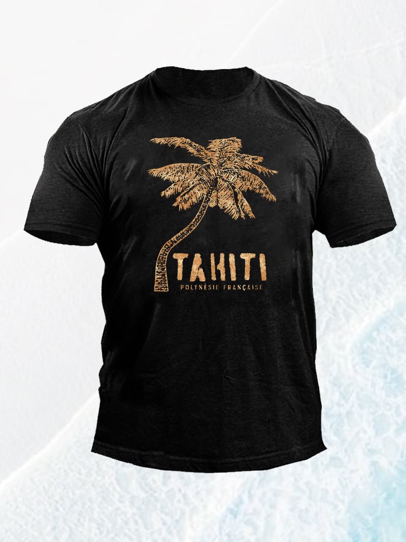 Men's Tahiti Palm Tree Hawaiian T-shirt in  mildstyles