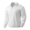 Men's Long Sleeve Quarter Zip Polo Sweatshirt - Casual Lapel Collar Textured Waffle Knit Pullover Sweater by Inlyline