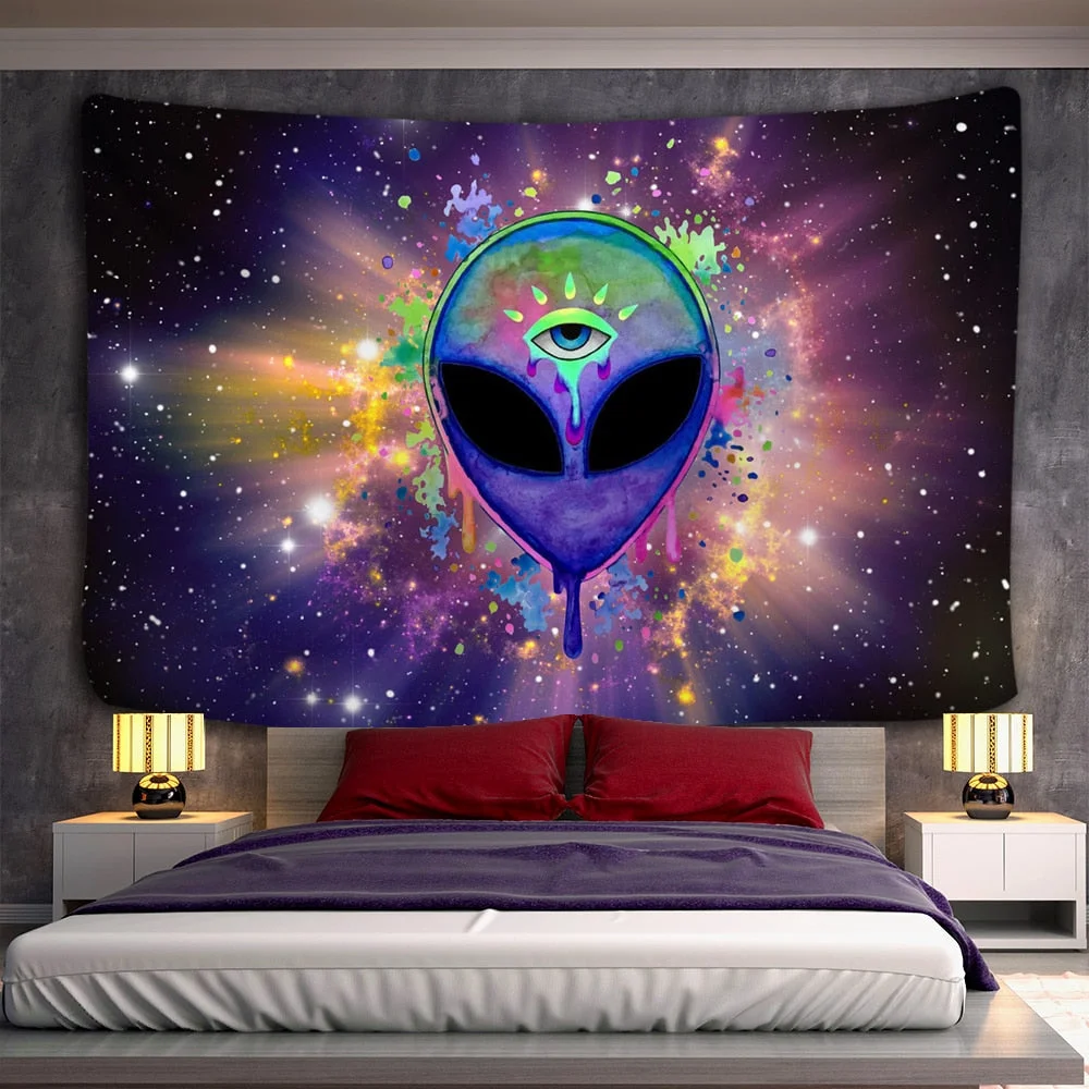 alien witchcraft Tapestry Hippie Carpet Room Trippy Tapestry Wall Hanging Witchcraft tapiz Dropship hippie deco wall hanging
