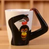 3D Hand-painted Ceramic Mug Animal Coffee Cup
