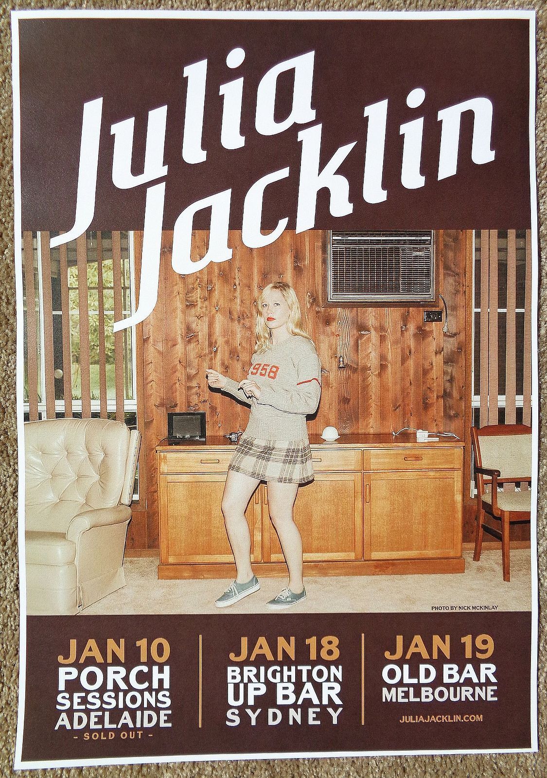 JULIA JACKLIN 2016 Gig POSTER Australia Concert Adelaide Sydney Melbourne