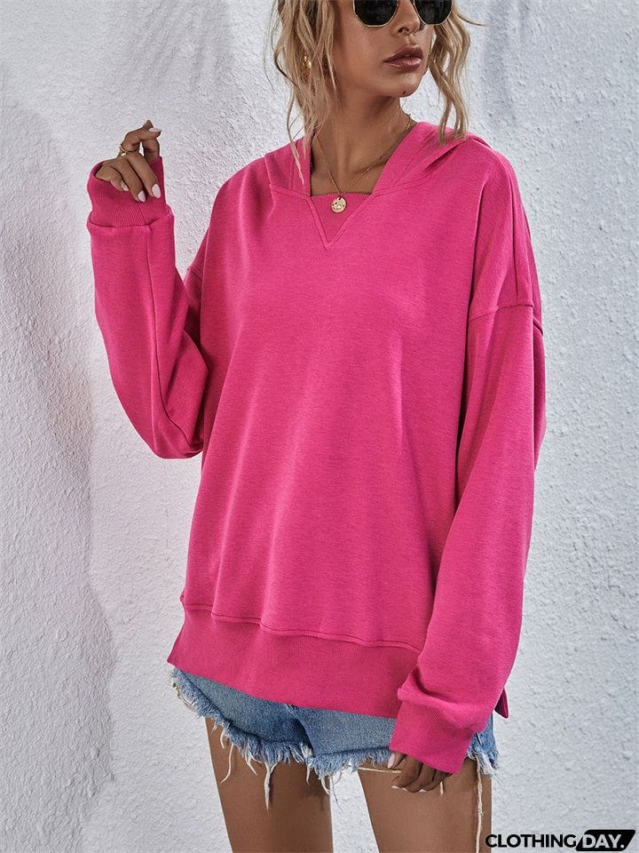 Chic Loose-fitting Comfy Fleece Square Collar Hoodies