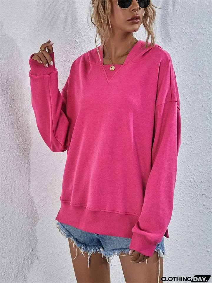Chic Loose-fitting Comfy Fleece Square Collar Hoodies