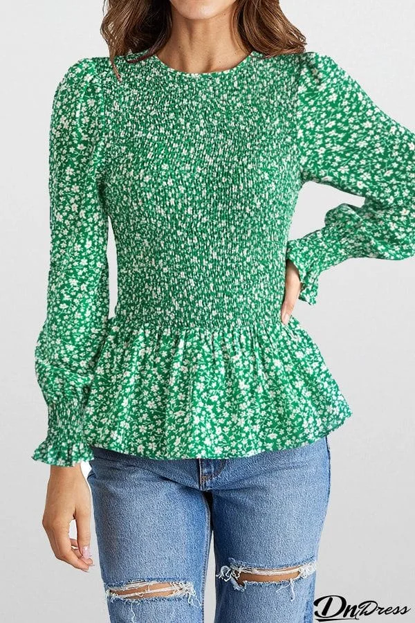 In the Moment Floral Smocked Top