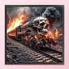 Skeleton Train-11CT Stamped Cross Stitch 40*40cm/15.75*15.75in