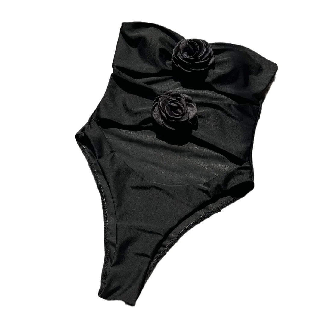 Churchf 2024 New Sexy Hollow Rose Conjoined Swimsuit Bikini9185