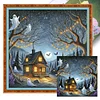Halloween Haunted House-11CT Stamped Cross Stitch 50*50cm/19.69*19.69in