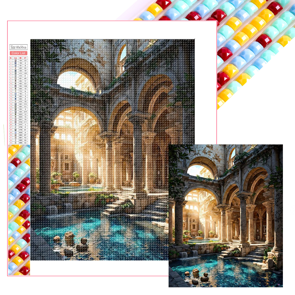 Roman Baths 40*50cm(picture) full square drill diamond painting