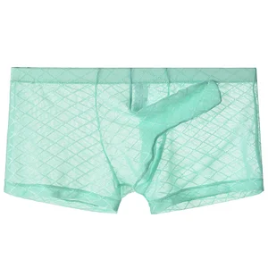 Men's ultra-thin mesh elephant trunk transparent sexy boxers