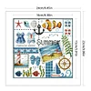 >SALE<Embroidery Cotton Thread 16CT Printed Four Seasons of Summer Cross Stitch24x23cm