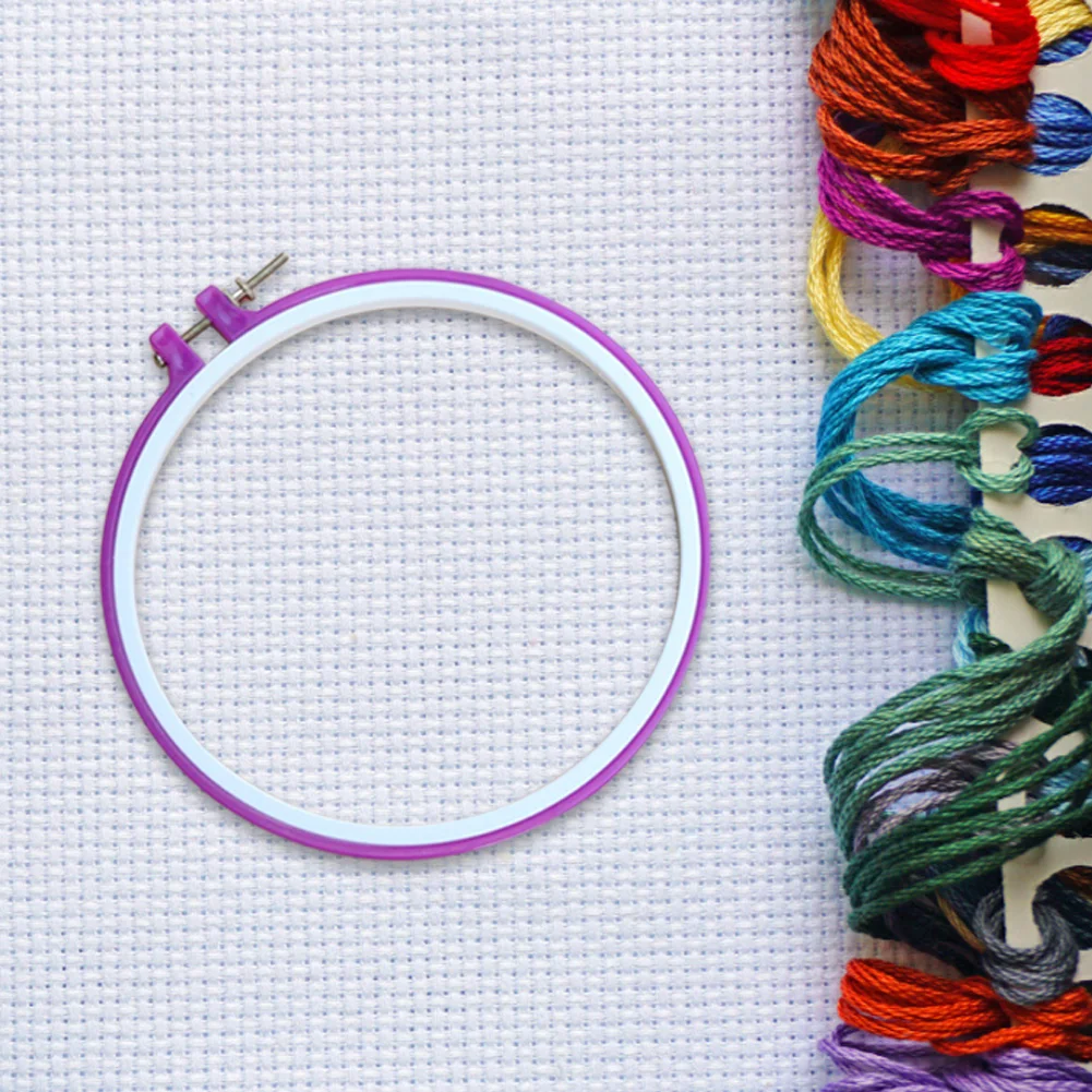 5pcs Cross Stitch Circle Set DIY Craft Round Hand Embroidery Hoops Rings