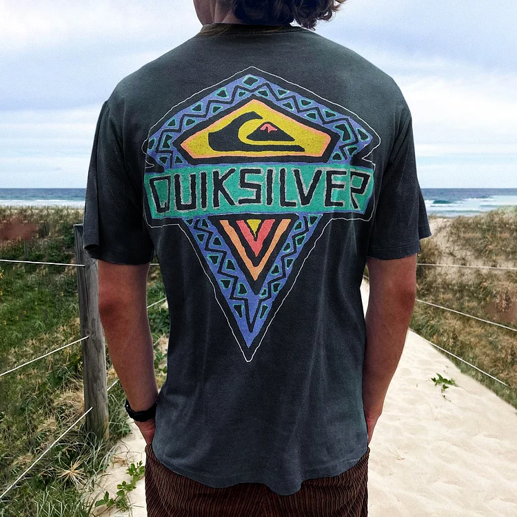 Men's Hawaiian Print Seaside Vacation Casual T-Shirt 660d