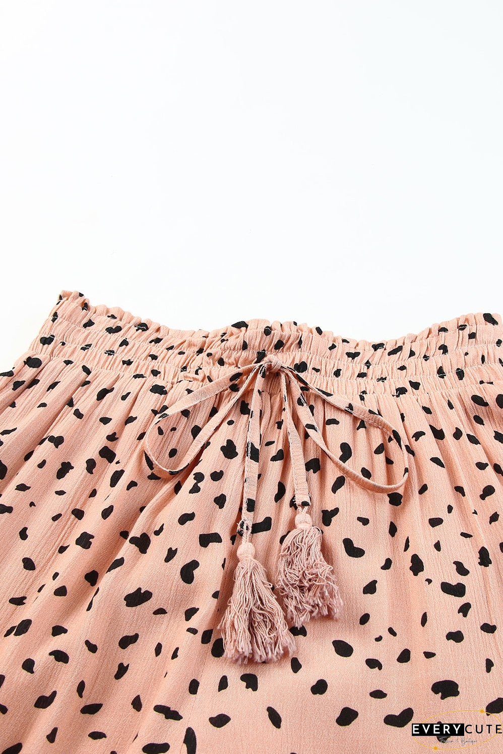 Ruffle Wide Leg Dalmatian Palazzo Pants