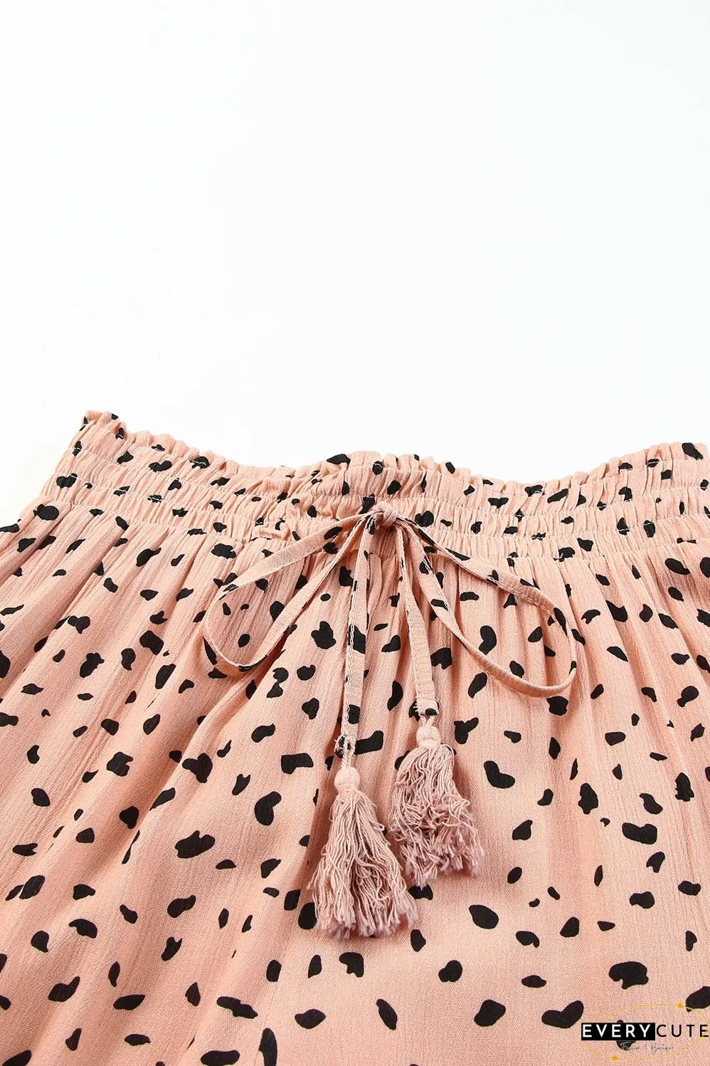 Ruffle Wide Leg Dalmatian Palazzo Pants