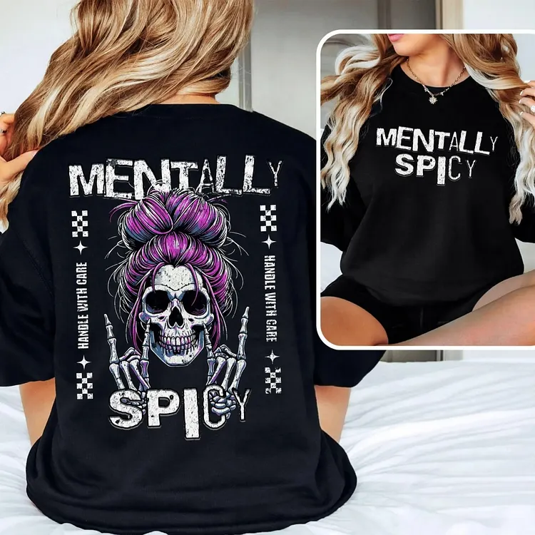 Mentally Spicy Trendy Oversized T-Shirt