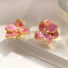 Loving Pink Blossom Flower Earrings