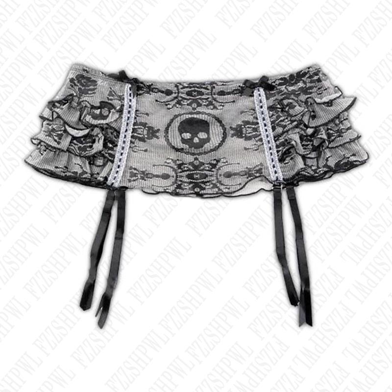 Wimawait Harajuku Leopard print Y2K Lace Skirt Casual Punk Mini Skirt Streetwear Rock Goth Low Rise Skirts Hiphop Retro Half length skirt