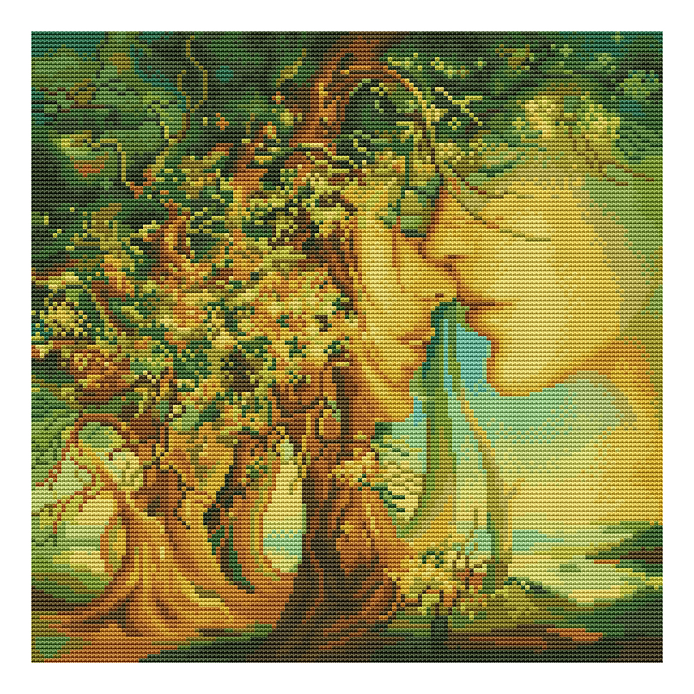 

Dream Tree Couple - 11CT Stamped Cross Stitch - 40*40CM, 501 Original